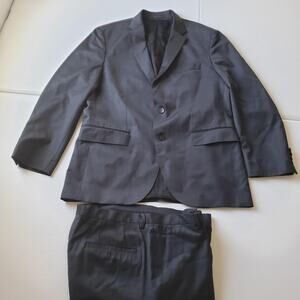 Hugo Boss Suit Mens 42R Dark Gray Wool Reda Super 100 Two Piece Set Italy